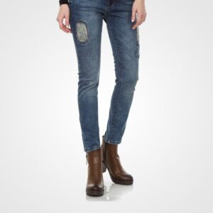 Karunya Premium Ladies Ripped Blue Denim Jeans